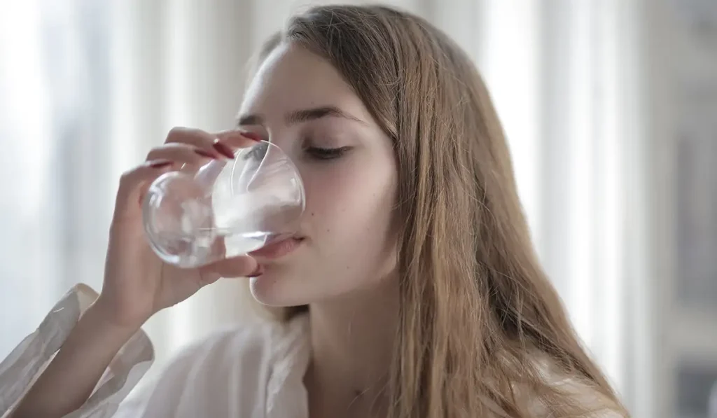girl drinking water